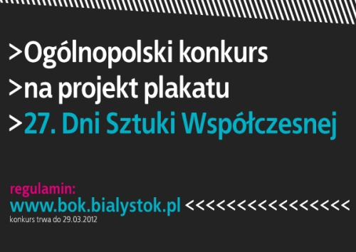 Dni Sztuki Współczesnej. Białostocki Ośrodek Kultury ogłasza ogólnopolski konkurs na projekt plakatu imprezy