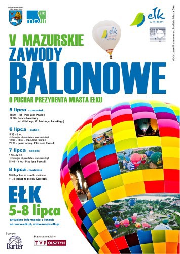 5 lipca rozpoczną się V Mazurskie Międzynarodowe Zawody Balonowe
