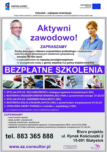 Aktywni zawodowo po 50-tce. Zapisy na szkolenia