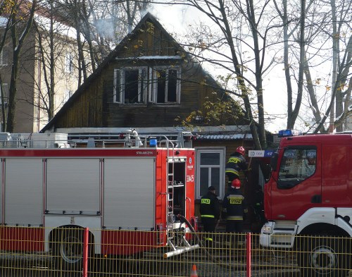 Pożar domu przy Powiatowym Urzędzie Pracy