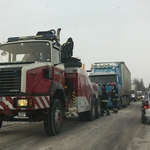 Białystok: Drogi zablokowane przez tiry. Nie jeżdżą niektóre autobusy