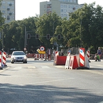 Skrzyżowanie Włókiennicza - Piłsudskiego zamknięte