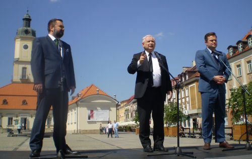 Ostatni dzień kampanii do europarlamentu. Jarosław Kaczyński odwiedził Białystok