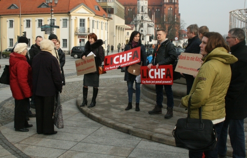 Demonstracja pokrzywdzonych przez banki