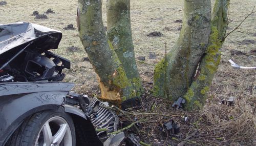 Toyota wpadła na drzewo, następnie zderzyła się ze skodą. Zginęła 19-latka