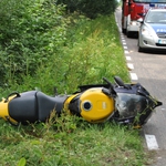 Motocyklista zderzył się z bocianem. 2 osoby w szpitalu