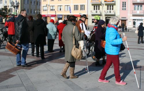 Międzynarodowy Dzień Białej Laski. Happening na Rynku Kościuszki