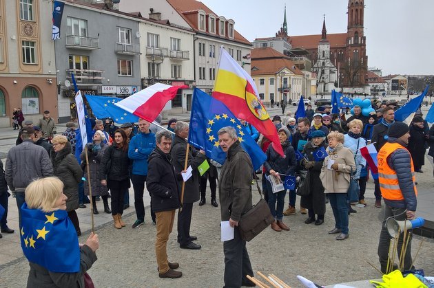 60 lat temu powstała UE. W Białymstoku odbył się proeuropejski wiec