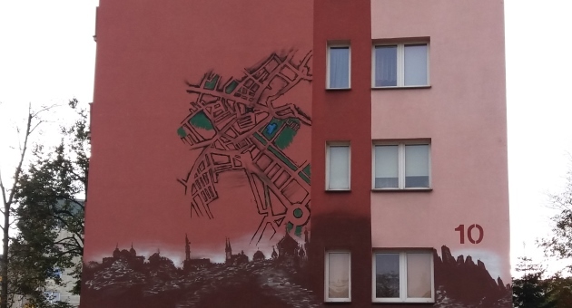 Kolejny mural. Tym razem na budynku przy ul. Skłodowskiej-Curie