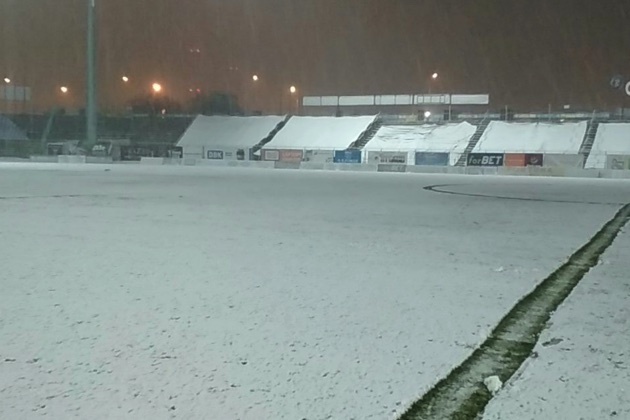 Mecz pomiędzy Stomilem a Wigrami ponownie przełożony. Tym razem wszystko przez śnieg