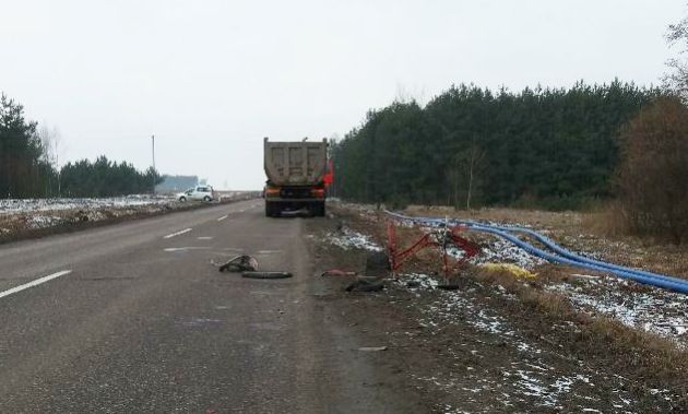 Śmiertelny wypadek na trasie do Łap. Ruch odbywa się tam wahadłowo