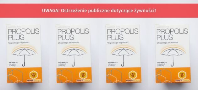 Uwaga na suplement diety "Propolis Plus"