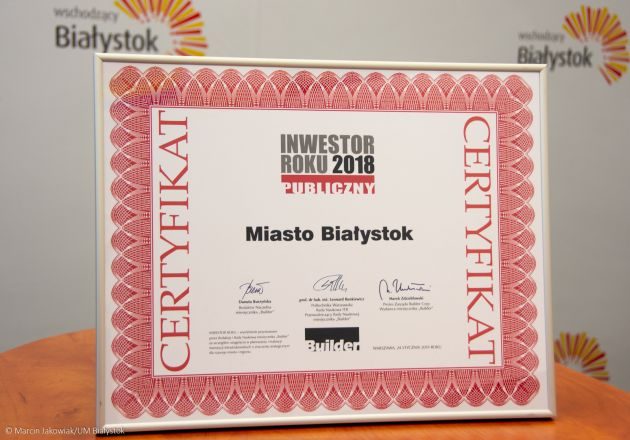 Białystok jest Inwestorem Publicznym 2018 roku