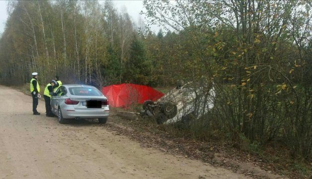 Gmina Dobrzyniewo Duże. Zjechał z drogi i dachował