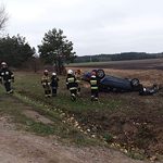 Wypadek na krajowej "65". Auto uderzyło w drzewo, 7-latka trafiła do szpitala