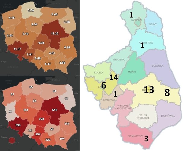 Kim są podlascy chorzy na COVID-19? Gdzie jest najwięcej zarażeń? [LISTA, MAPY]