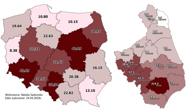 COVID-19 w Podlaskiem. Ogromna polaryzacja północ - południe [MAPY, STATYSTYKI]