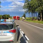 Motocyklista zderzył się z ciężarówką. Trafił do szpitala