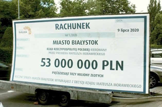 Miasto Białystok wystawiło rachunek dla rządu Morawieckiego na 53 mln zł