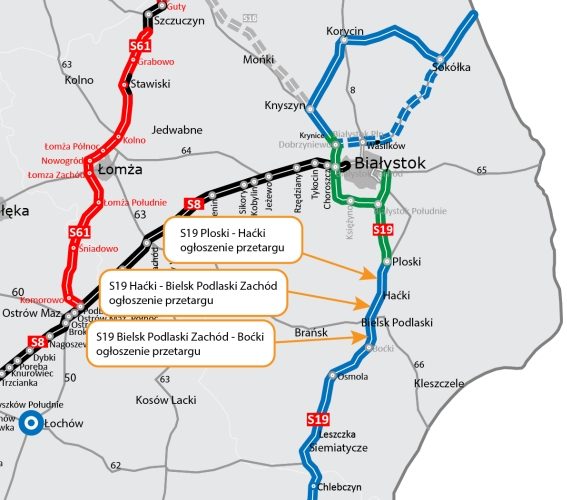 Kolejne fragmety S19. Obwodnica Bielska Podlaskiego, węzeł Boćki i kilkanaście wiaduktów