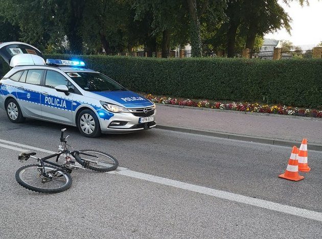 Potrącony rowerzysta trafił do szpitala