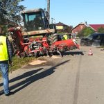 Zderzenie z kombajnem do kukurydzy. Śmigłowiec transportował rannego do szpitala