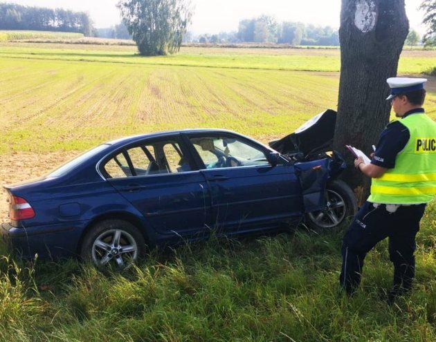 Uderzył w drzewo. Dwie osoby w szpitalu