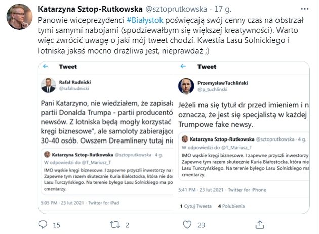 Twitterowa przepychanka ws. wycinki drzew pod lotnisko