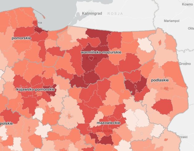 Znów dużo zachorowań. W okolicach Łomży tyle, co w warmińsko-mazurskim