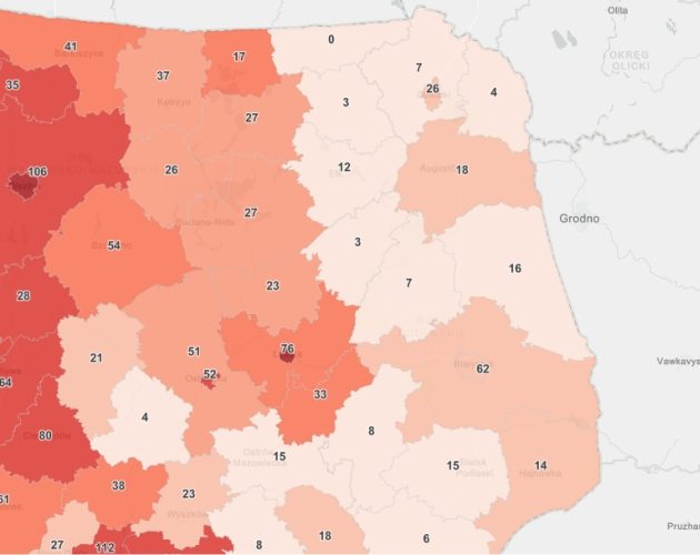 Duża liczba zarażeń. Te powiaty mają najgorszą sytuację [DANE REGIONALNE]