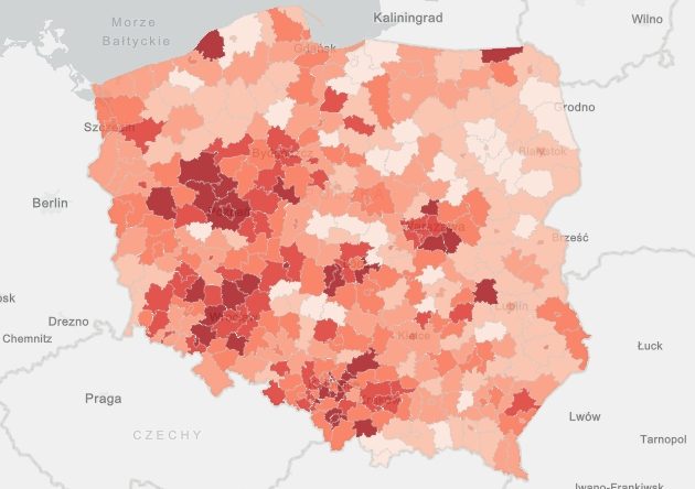Podlaskie pozostaje "jasne" na covidowej mapie Polski
