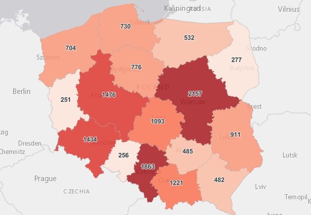 Epidemia SARS-CoV-2. Podlaskie nadal ma mało zarażeń, ale już nie najmniej