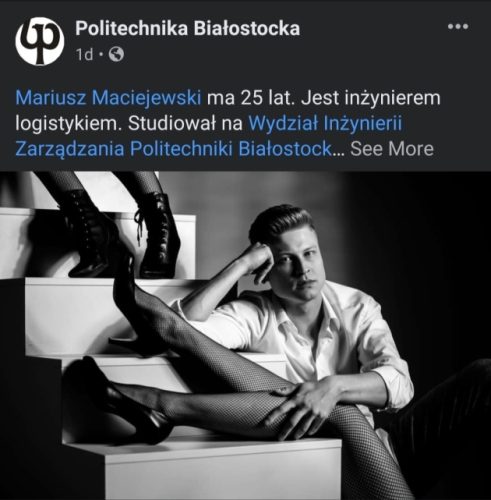 Kobieta jako rekwizyt? Seksistowskie zdjecie na stronie Politechniki Białostockiej