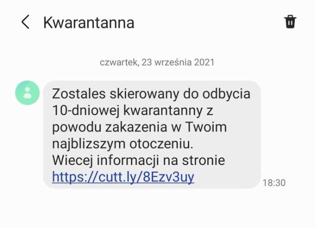 "Zostałeś skierowany na kwarantannę" - te SMS-y są niebezpieczne