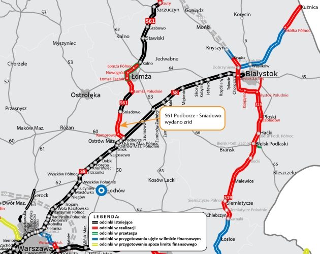 Strategiczny węzeł połączy dwie ekspresówki. Może ruszać budowa ostatniego odcinka S61