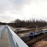 Nowy wiadukt i tory na trasie Białystok - Warszawa
