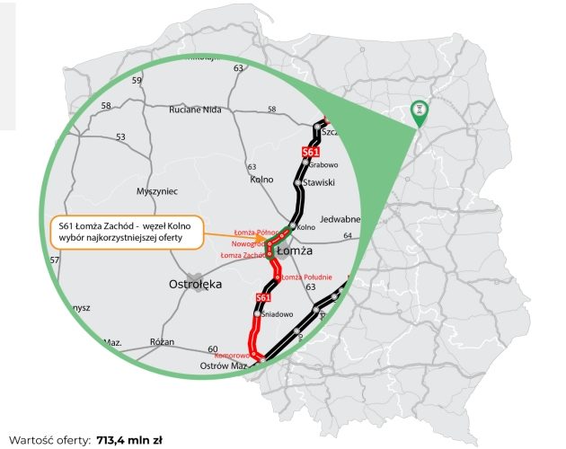 13 km nowej ekspresówki i duży most nad Narwią. Wybrano wykonawcę