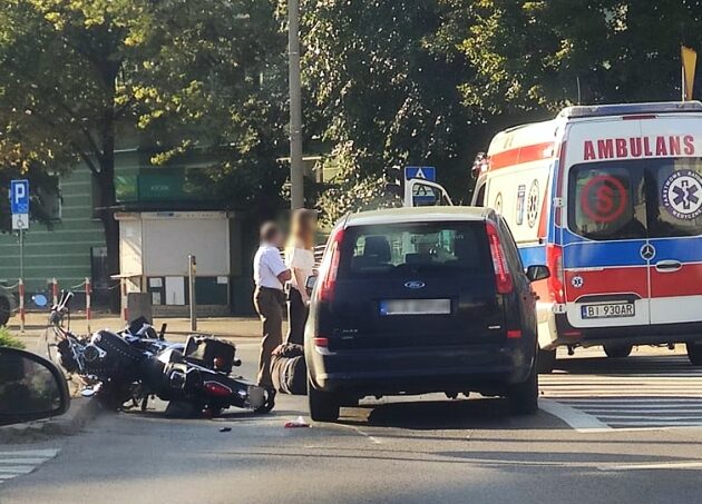 Ul. Lipowa. 75-letni motocyklista zderzył się z osobówką