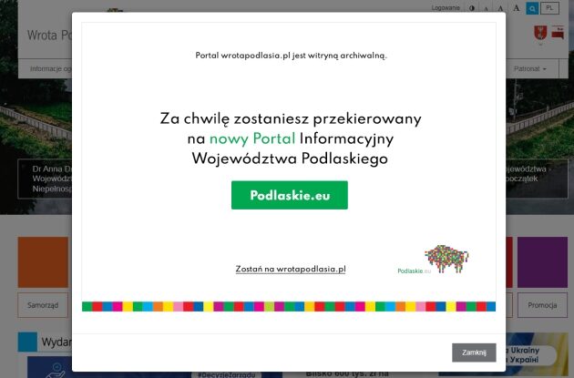 Koniec z Wrotami Podlasia. Województwo ma nowy portal informacyjny