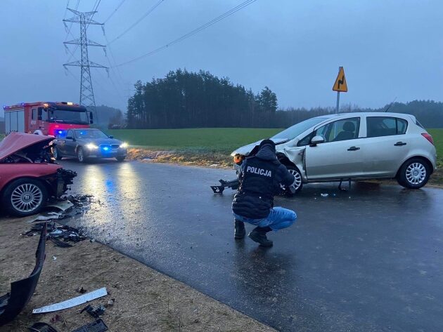 Groźna czołówka na powiatowej drodze