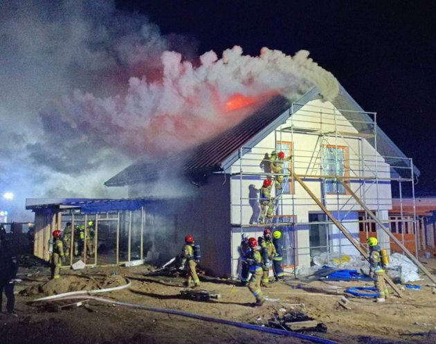 Pożar w Jaworówce. Płonął dom w trakcie budowy