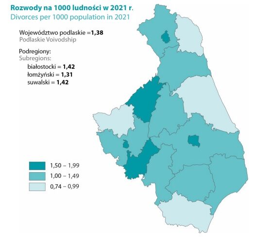 Podlaskie wyludnia się. Mało urodzeń, więcej zgonów i rozwodów