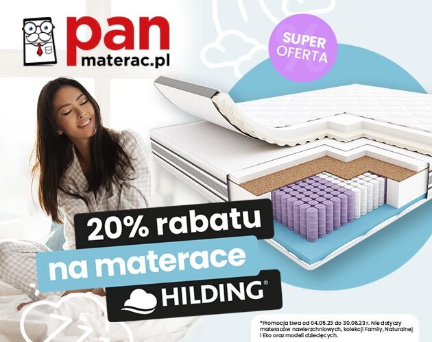 Materace Hilding taniej o 20% w salonie Pan Materac!