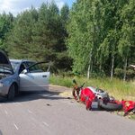 Pijany kierowca nie ustąpił pierwszeństwa. Motocyklista trafił do szpitala