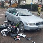 Wypadek z udziałem motocyklisty. Nastolatek w szpitalu 