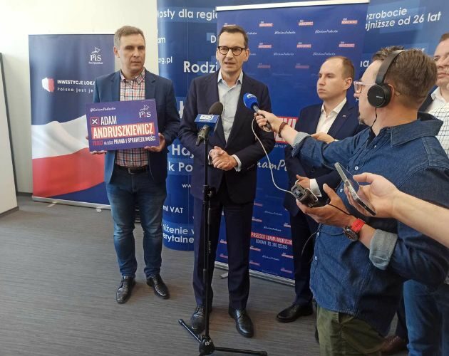 Mateusz Morawiecki w Białymstoku. Wsparł kandydata do Parlamentu Europejskiego