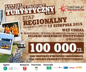 Najlepszy Produkt Turystyczny Certyfikat POT 2015