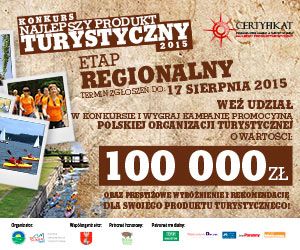 Najlepszy Produkt Turystyczny Certyfikat POT 2015