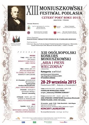 XIII Ogólnopolski Konkurs Moniuszkowski "ARIA i PIEŚŃ WIECZORNA" 