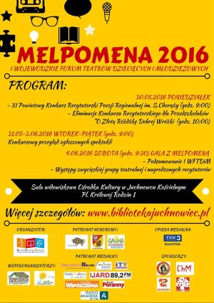 I Wojewódzkie Forum Teatrów Dziecięcych i Młodzieżowych – Melpomena 2016.